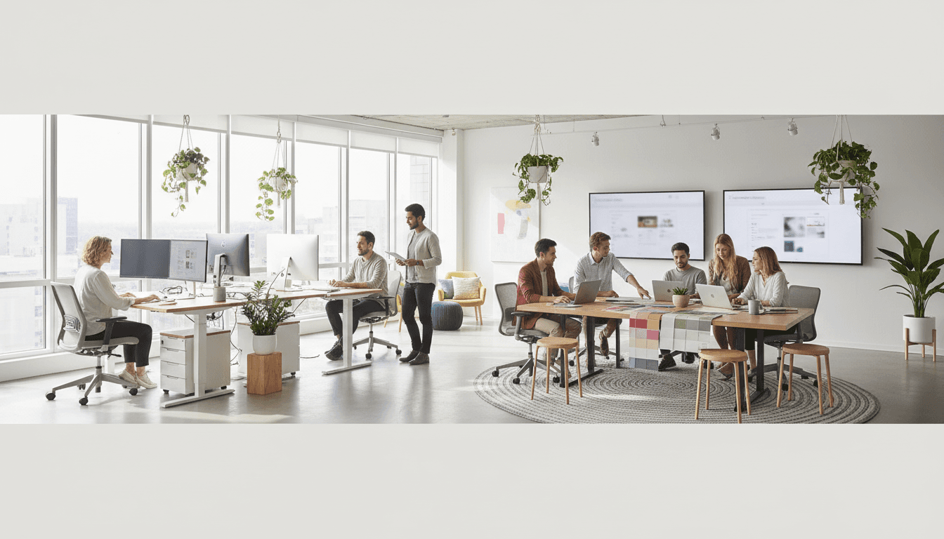 Creative team collaborating in a bright, modern office