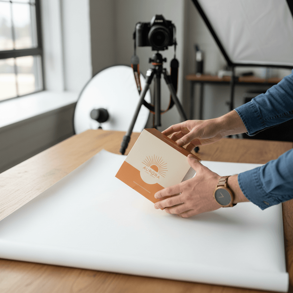 Photographer shooting product images in a studio